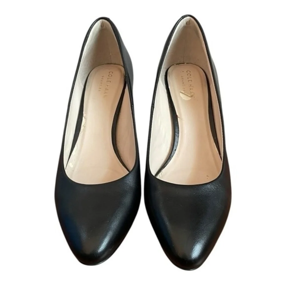 MSRP$270 COLE HAAN Helen Grand Black Leather Pumps Heels Women’s Size 7.5